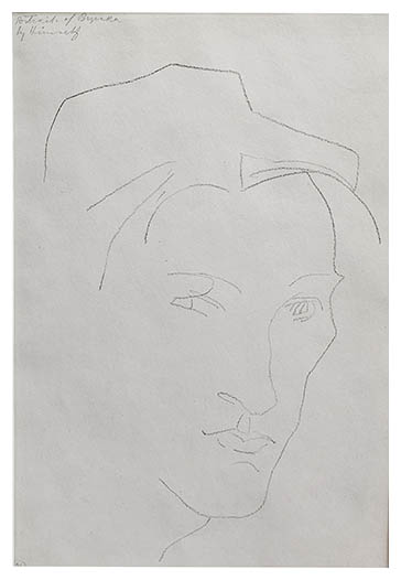 Gaudier-Brzeska Self-portrait , drawing by Henri Gaudier-Brzeska